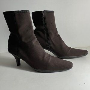 Prada Ankle Brown Fabric Boots.